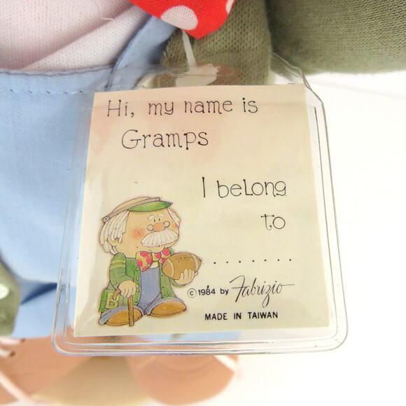 1984 Bumpkin Bunkies Gramps Plush Doll by Fabrizio w/ Stand George Good 12" - Picture 8 of 12